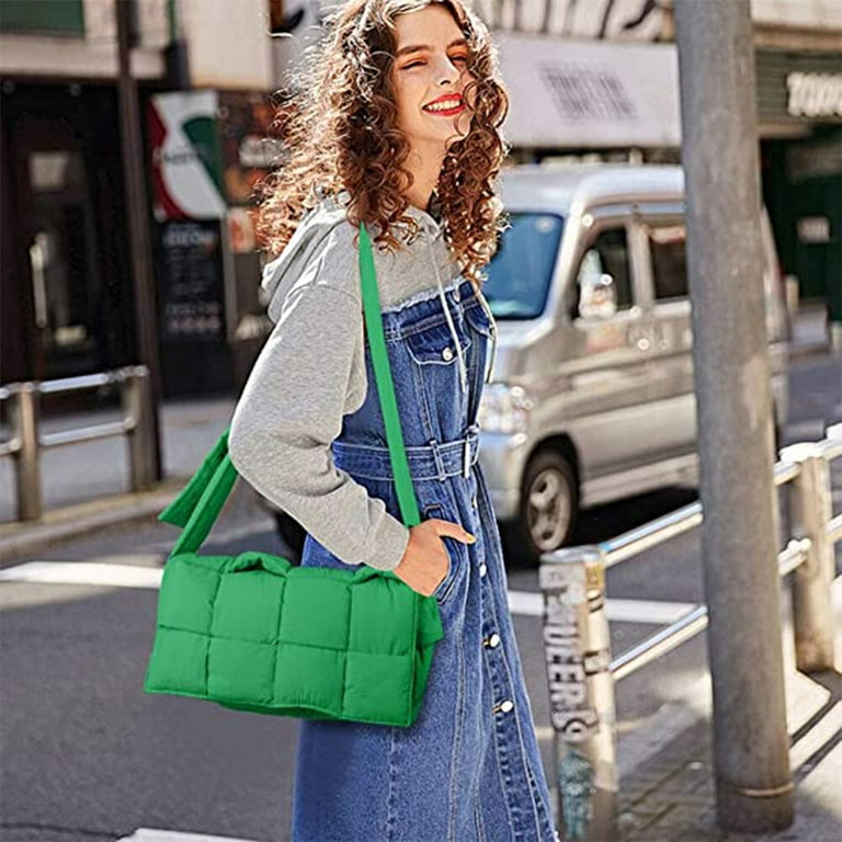  Woven Cotton Padded Women Shoulder Bag Brands Designer Stuffing  Down Crossbody Bags for Women 2021 Knitting Handbag (Green) : Clothing,  Shoes & Jewelry