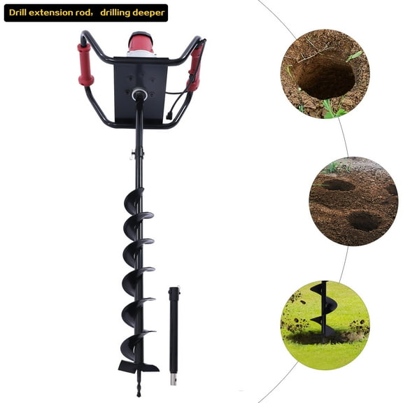 Anqidi Electric Post Hole Digger 1.5kW 1.6HP Earth Auger Digging Machine Fence Ground Dril Garden Tool 4" Drill