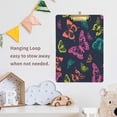 thumbnail image 6 of FMSHPON Color Butterflies on Black Background Clipboard Hardboard Wood Nursing Clip Board and Pull for Standard A4 Letter 13x9 inches, 6 of 7