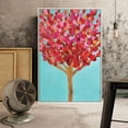 thumbnail image 2 of IDEA4WALL Framed Canvas Wall Art Minimalist Bright Tree with Red Fruits and Leaves Painting Prints for Modern Home Decoration Ready to Hang - 16x24 inches, 2 of 4