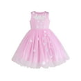 thumbnail image 1 of Robe Fille Rose Mariage Fête Jupe en Tulle Applique Fleur Sans Manches 8 Ans, 1 of 1