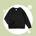 thumbnail image 4 of Girls Oversized Sweatshirt Long Sleeve Casual Tops Solid Color Pullover Sweater Round Neck Sweatshirts Kids Lightweight Jumpers Casual Loose Winter Fleece Pullovers Black 7-8 Years, 4 of 4