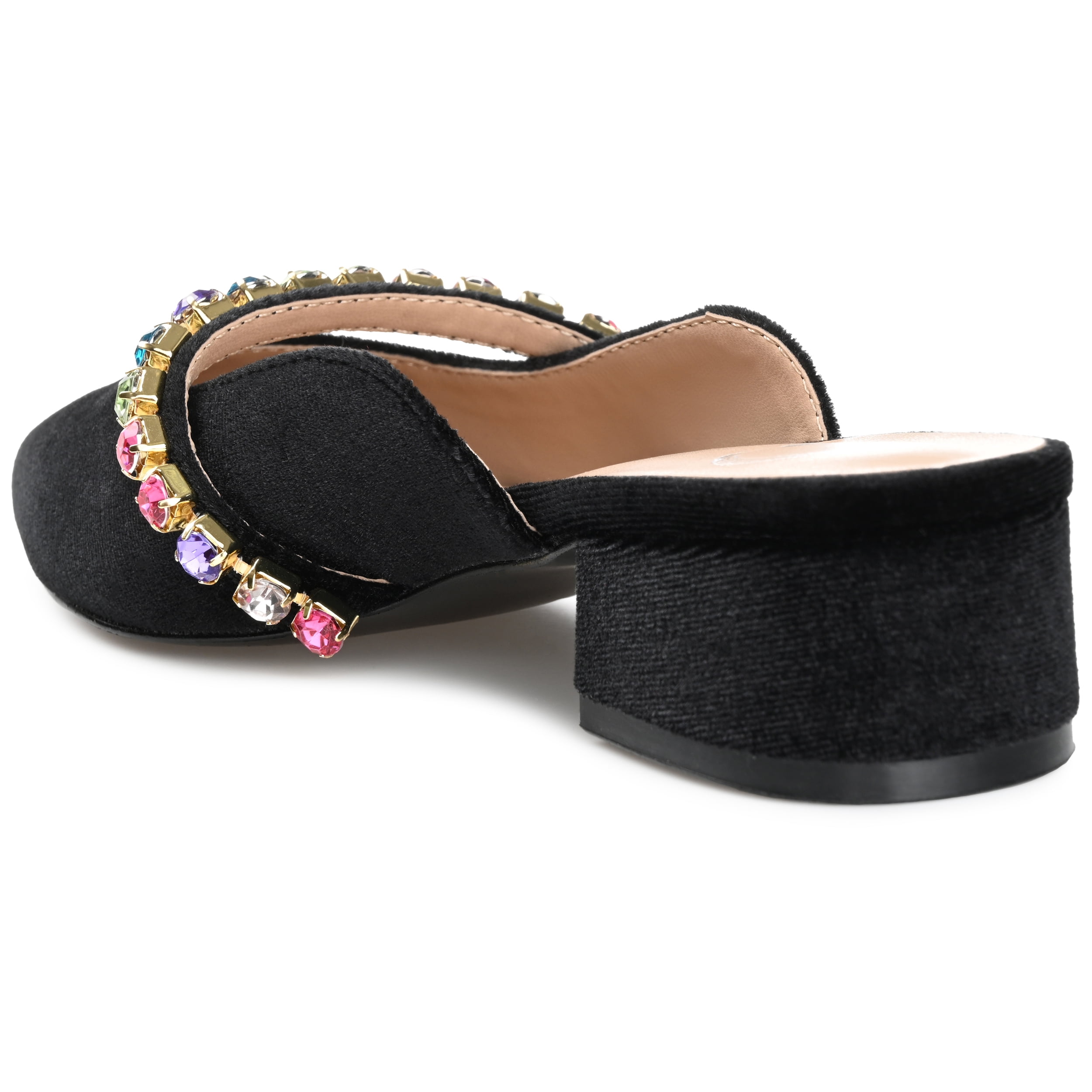 Journee Womens Jewel Mules Pointed Toe Slip On Evening Dress Flats