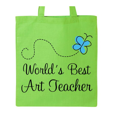 World's Best Art Teacher Tote Bag Lime Green One