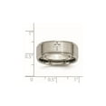 thumbnail image 3 of Mens Chisel 8mm Ridged Cross Titanium Wedding Band, 3 of 6