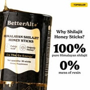 BetterAlt Pure Himalayan Shilajit Honey Sticks with Organic Honey & Saffron – Natural Energy & Wellness Support – 30ct