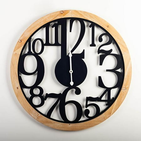 MDR Trading Inc. FP-MIN-296_Q01 Wooden Frame With Oversized Numbers Round Wall Clock