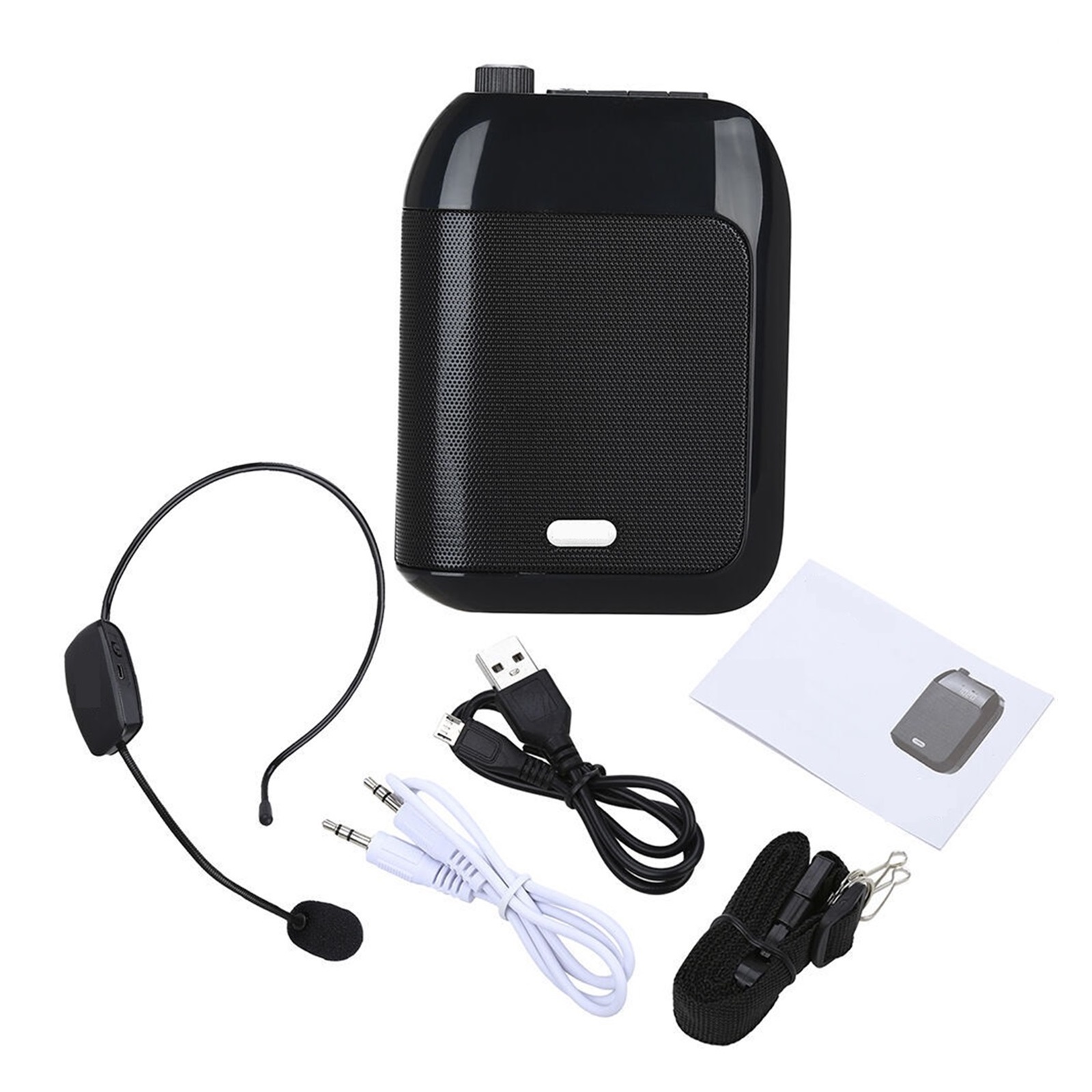 Megaphone Portable UHF Wireless Speaker 15W Cordless Voice Amplifier Loudspeaker 7.4V FM Radio
