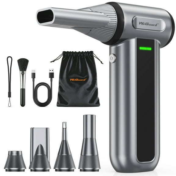 Weguard W22 Electric Air Duster, 180000RPM Super Power Cordless Air Duster, Rechargeable Brushless Motor Durable Blower, 3-Gear Adjustable Dust Blower for Computer,House, Car, Black