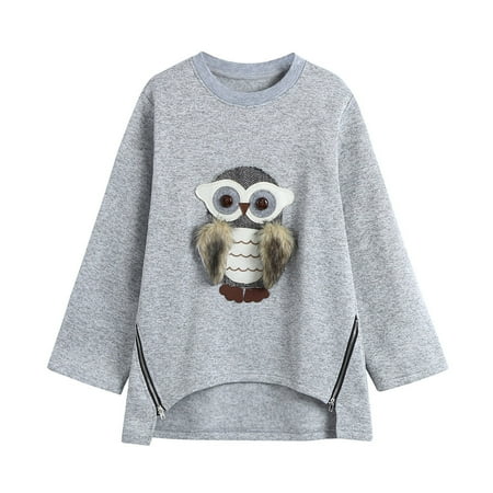 

Long Cartoon Boys Owl Toddler Print Tops Hoodie Girls Sleeve Clothes Baby Girls Outfits&Set Streetwear Outfits For 9-10 Years