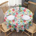 thumbnail image 3 of Pioneer Flower Floral Print Pattern Round Tablecloth 60"x60",Wrinkle Wipeable Table Cloth for Kitchen Dining Room Picnic Patio Party, 3 of 6