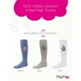 thumbnail image 2 of MeMoi  Glitter Unicorn Knee-High Socks - Girls - Female, 2, Denim, 2 of 7