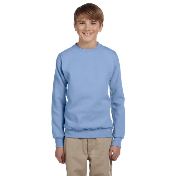 Hanes Youth Ecosmart Crew, P360, Light Blue, S, Pack3