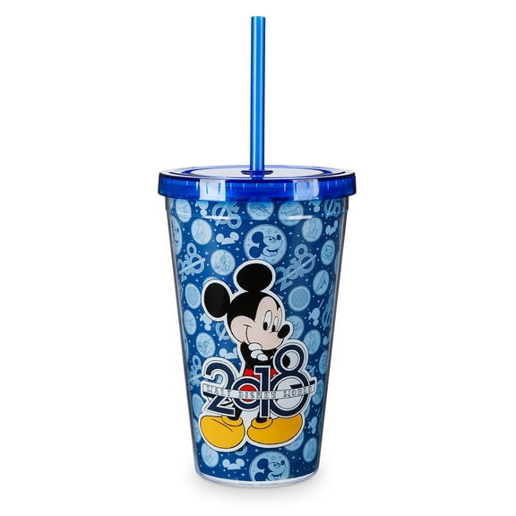 Disney Parks 2018 Walt Disney World Mickey Tumbler with Straw New
