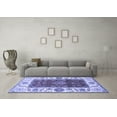 thumbnail image 3 of Ahgly Company Machine Washable Indoor Rectangle Abstract Blue Modern Area Rugs, 2' x 5', 3 of 4