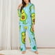 thumbnail image 2 of Fotbe Cartoon Avocado Conjunto de Pijama de Manga Larga para Mujer con Estampado, Ropa de Dormir de 2 Piezas, Conjunto de Casa Suave y Cómodo con Bolsillos-Medium, 2 of 7