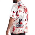 thumbnail image 3 of Valentine's Day Love Men's Short Sleeve Poplin Button Down Hawaiian Printed Summer Beach Shirt, Unisex, 3 of 6