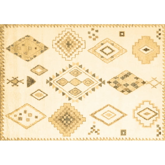 Ahgly Company Indoor Rectangle Solid Brown Modern Area Rugs, 7' x 10'