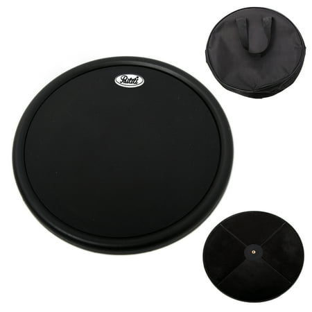 PAITITI 12 Inch Silent Portable Practice Drum Pad Round Shape - Bonus 7A