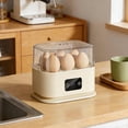 thumbnail image 2 of Rapid Electric Egg Cooker, 6-Egg Capacity Digital Egg Boiler With Auto Shut-Off, Multi-Functional Egg Steamer For Breakfast Meal Prep Beige2-18.8X15X13Cm, 2 of 5