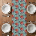 thumbnail image 6 of Teal Red Boho Floral Table Runner - 120 Inch Long, Kitchen Dining Table Runner Dresser Scarves, Vintage Southwestern Ethnic Tribe Farmhouse Decor for Coffee Tables Wedding Party Banquet, 6 of 8