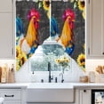 thumbnail image 2 of Swag Curtain Valances Sunflower Rooster Swag Valances for Kitchen Windows Farm Animal Black Text Short Topper Curtains Valance Tier Pair for Kitchen Bedroom Living Room Bathroom 28"x36", 2 of 8