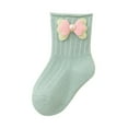 thumbnail image 2 of Spazoro Baby Girls Learning Walking Socks, Breathable Cute Pattern 100%Cotton Casual Short-tube Seamless Toe for No Rub Comfortable Fit Socks for Child Girls Green Size 1 T, 2 of 3