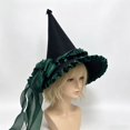 thumbnail image 4 of Hsqqdc Women Velvet Pointer Headwear Long Ribbon Bow Festival Party Masquerade Cap, 4 of 7