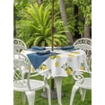 thumbnail image 3 of Outdoor Tablecloth with Umbrella Hole for Patio/Picnic/Party/Camping, Cute Lemon Summer Waterproof Table Cloth Round Cover Washable, Farmhouse Floral Botanical Leaves (Dia 54"), 3 of 8