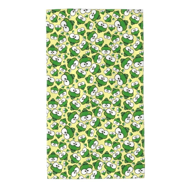Balery Cartoon Frogs Toalla de Microfibra Premium con Estampado – 27.5x16 pulgadas, Alta Absorción, Suave y Aterciopelada, Secado Rápido