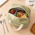 thumbnail image 5 of Corduroy Lunch Box Bag Insulated Waterproof Portable Lunch Tote for Work Picnic Travel,Green, 5 of 7