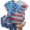 thumbnail image 3 of Linfrsh Fourth Of July Tops for Women 4th of July Shirts for Women America Printed Tshirt Patriotic Vintage USA Tee Tops(Blue,2XL), 3 of 7