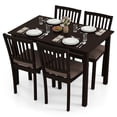 thumbnail image 1 of Gymax 5-Piece Dining Table Set Rectangular Kitchen Table w/ Upholstered Chairs, 1 of 10