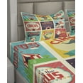 thumbnail image 2 of Ambesonne Colorful Fitted & Top Sheet Set with Shams, Carnival Old Circus, Multicolor, 2 of 4