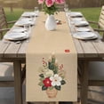 thumbnail image 5 of Cherry Blossoms Cotton Linen Table Runner for Dining Kitchen, Japanese Spring Floral Leaves Vintage Beige Wedding Outdoor Party Tablerunners, Dresser Scarf Coffee Tablecloth Runners 13x36 Inches, 5 of 8