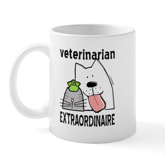 CafePress - Veterinarian Extraordinaire Mug - 11 oz Ceramic Mug - Novelty Coffee Tea Cup