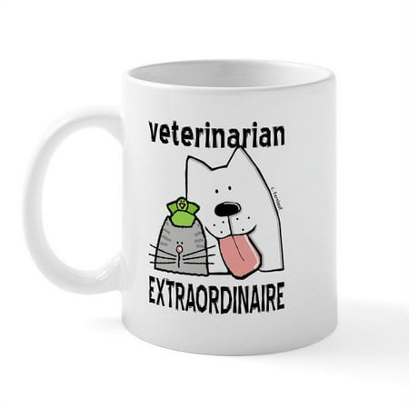 CafePress - Veterinarian Extraordinaire Mug - 11 oz Ceramic Mug - Novelty Coffee Tea Cup