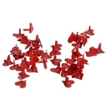 MLINS 50pcs Mini Heart Shaped Brads in Pastel Colors for Scrapbooking Crafts Stamping and DIY 11mm Red