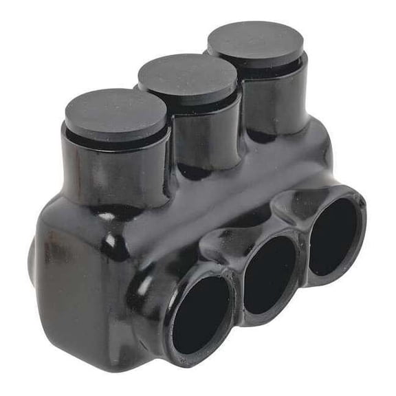 Polaris IPL3/0-3B 3-Port Black Multi-Tap Pre-Insulated Connector, 3/0-6 AWG