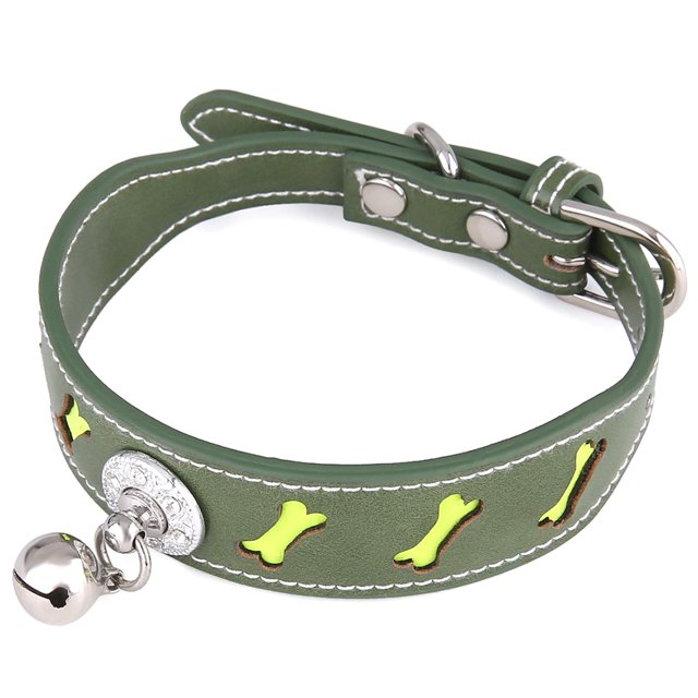 Collier pour Animaux Réfléchissant Réglable : Collier pour Chat en Faux Cuir avec Clochette
