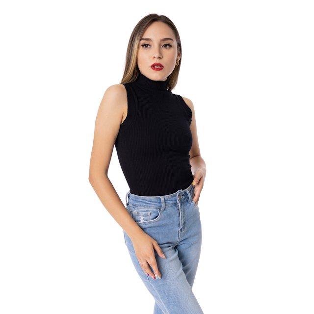 Pantiblusa Bocarosa con cuello de tortuga sin mangas. BOCAROSA 697DY/Top/casual