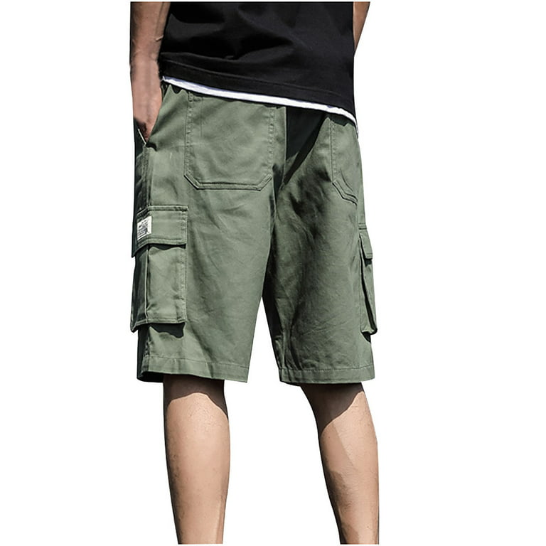 Lisgai Men's Hiking Cargo Shorts Stretch Tactical Shorts for Men with 8 Pockets Quick Dry Lightweight Shorts for Work Fishing, Size: Large, Green