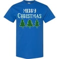thumbnail image 3 of Inktastic Merry Christmas Green Plaid Christmas Trees T-Shirt, 3 of 5