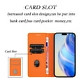 thumbnail image 6 of for iPhone 16 Pro Max Wallet Case with RFID Blocking Card Slots, Fashion PU Leather Flip Kickstand Magnetic Phone Cover Women Men, Support Wireless Charging, Full Body Protection - Orange, 6 of 11