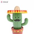 thumbnail image 1 of 1Pc Cactus Auto-swinging Solar Sun Flower Car Interiors Ornaments Dancing Doll Figurines Miniature Car Home DecorationB He Qiyong unisex, 1 of 1