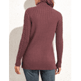 thumbnail image 5 of PrettyGuide Women's Tunic Sweater Cable Knit Mock Neck Pullover Long Sweater Tops, 5 of 5