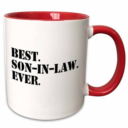 3dRose Best Son in Law Ever - fun inlaw gifts - family and relative gifts - Two Tone Red Mug,
