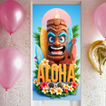 thumbnail image 5 of Wooden Tiki Statue Hawaiian Banner Ukulele Tropical Leaves Colorful Flowers Aloha for Summer Party Beach Decor Tropical Events, 5 of 7