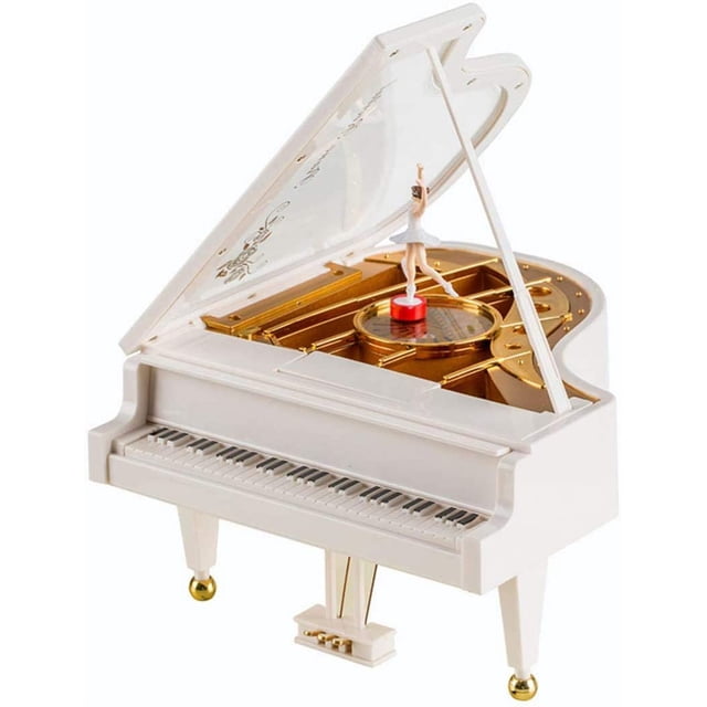 Caja de música para piano de bailarina, bailarina musical, piano mecánico automático, caja de música para bailarina de ballet, decoración de regalo encantadora para niñas