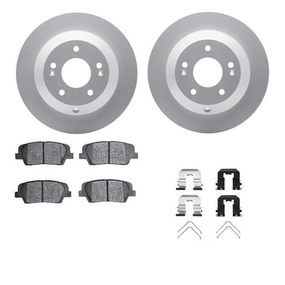 Dynamic Friction Company Rear Geospec Brake Rotors with 5000 Advanced Brake Pads includes Hardware 4512-03174